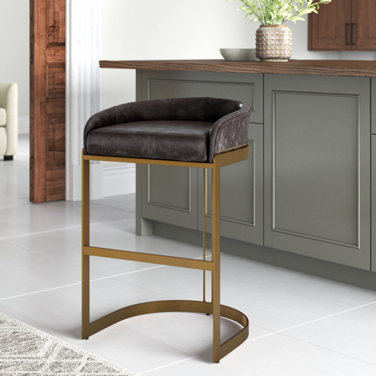 Leather and brass online counter stools